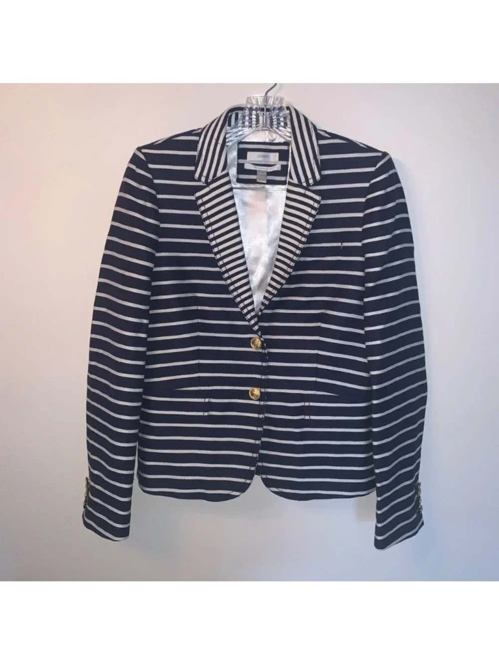 J.Crew Striped Schoolboy Blazer Blue White 4